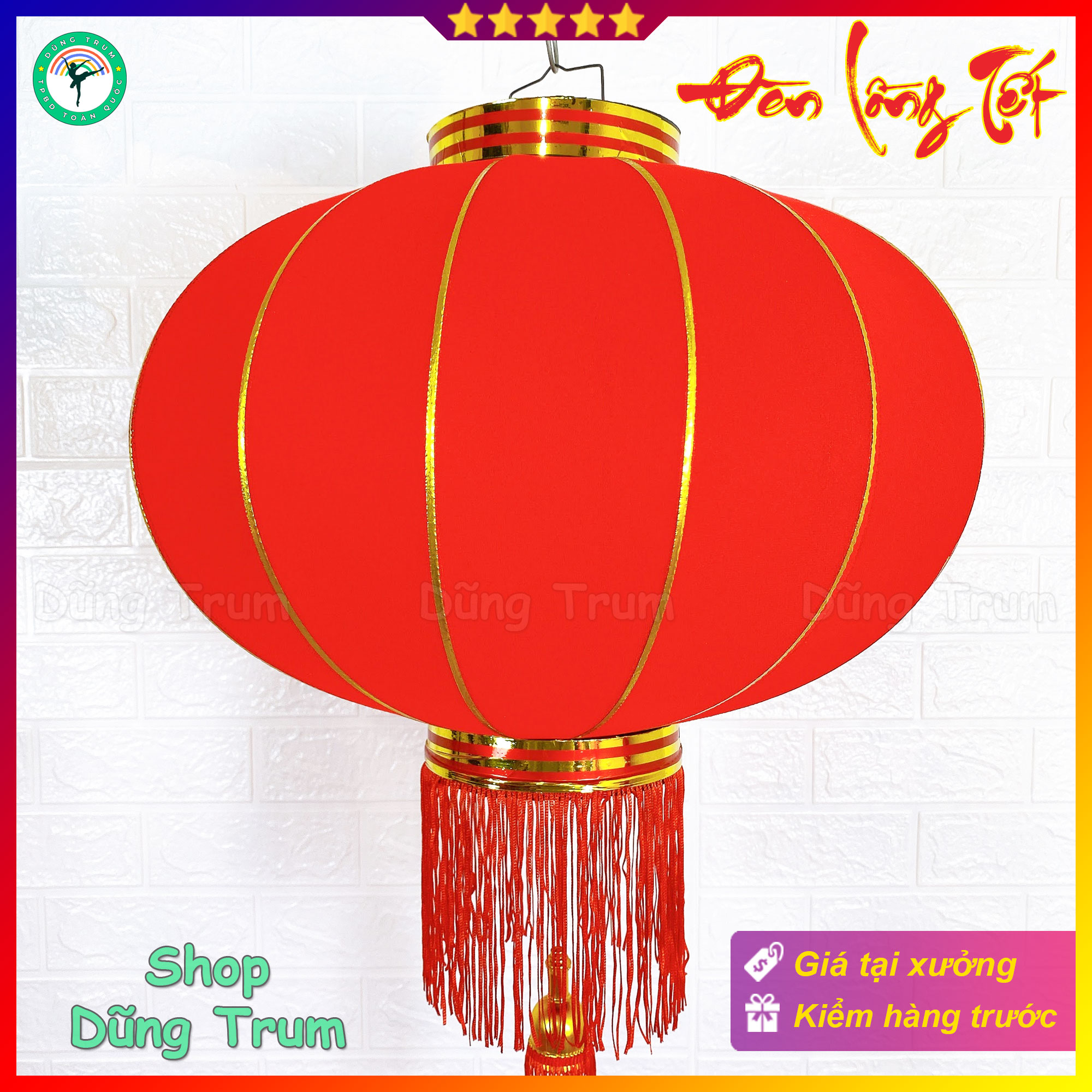 Đèn Lồng Trơn Trang Trí Vải Nhung treo Tết siêu đẹp đủ kích thước