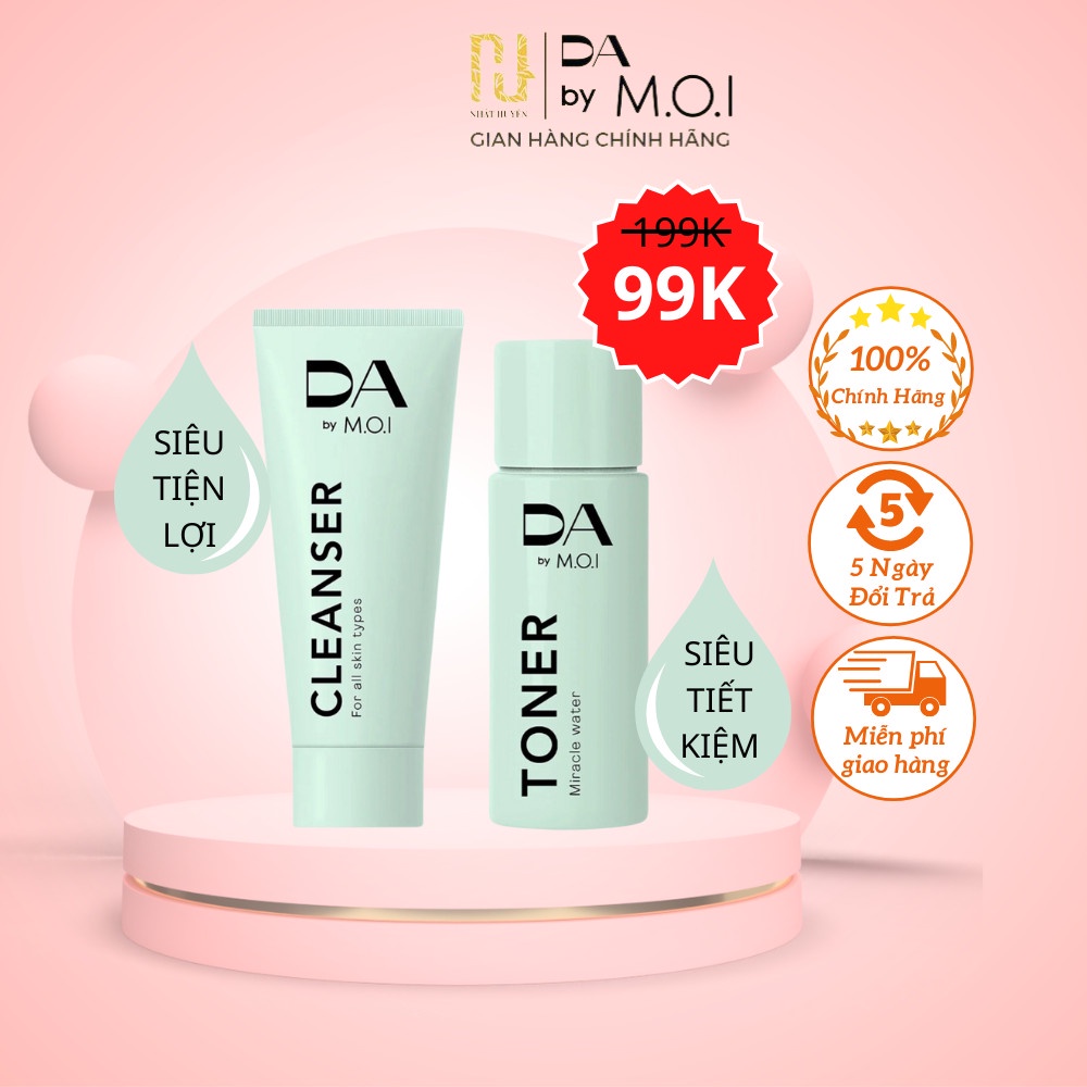 Set mini nhà m.o.i gồm sữa rửa mặt 20ml+ toner 15ml - nhật huyên house