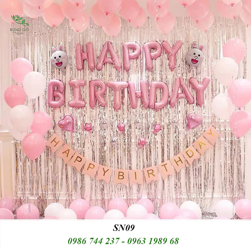 Set bóng trang trí sinh nhật happy birthday mã sn09