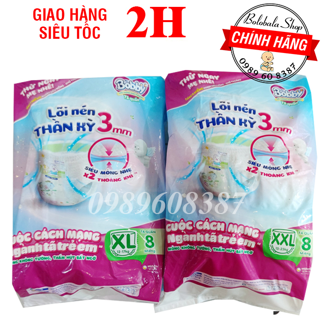 Tã quần BOBBY gói quà tặng 6 miếng/8 miếng size M/L/XL/XXL