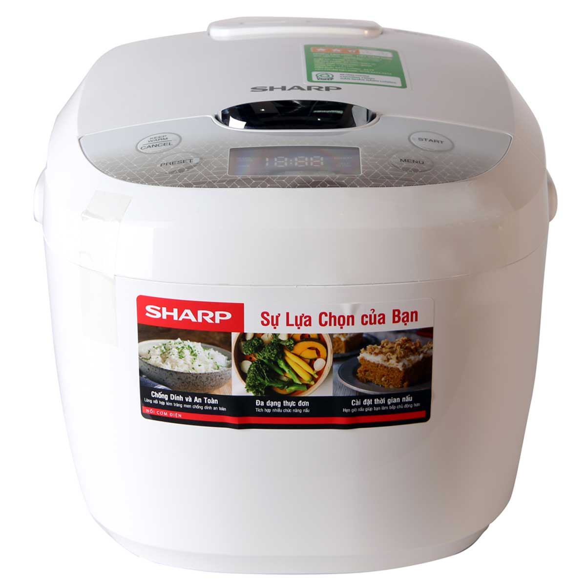 Nồi cơm điện tử sharp ks-com186ev 1.8 lít