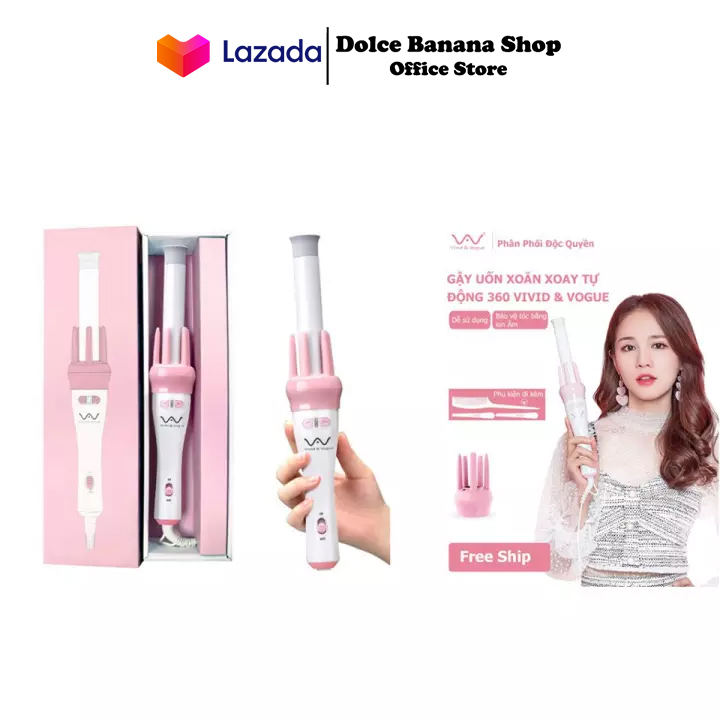 [HCM]Máy Uốn Tóc Tự Động 360 VIVID&VOGUE Chính Hãng - VAV022B - uốn tóc tự động bảo vệ tóc bảo hành 12 tháng 1 đổi 1-Máy Uốn Tóc Tự Động Xoăn Xoay 360 VIVID & VOGUE®️
