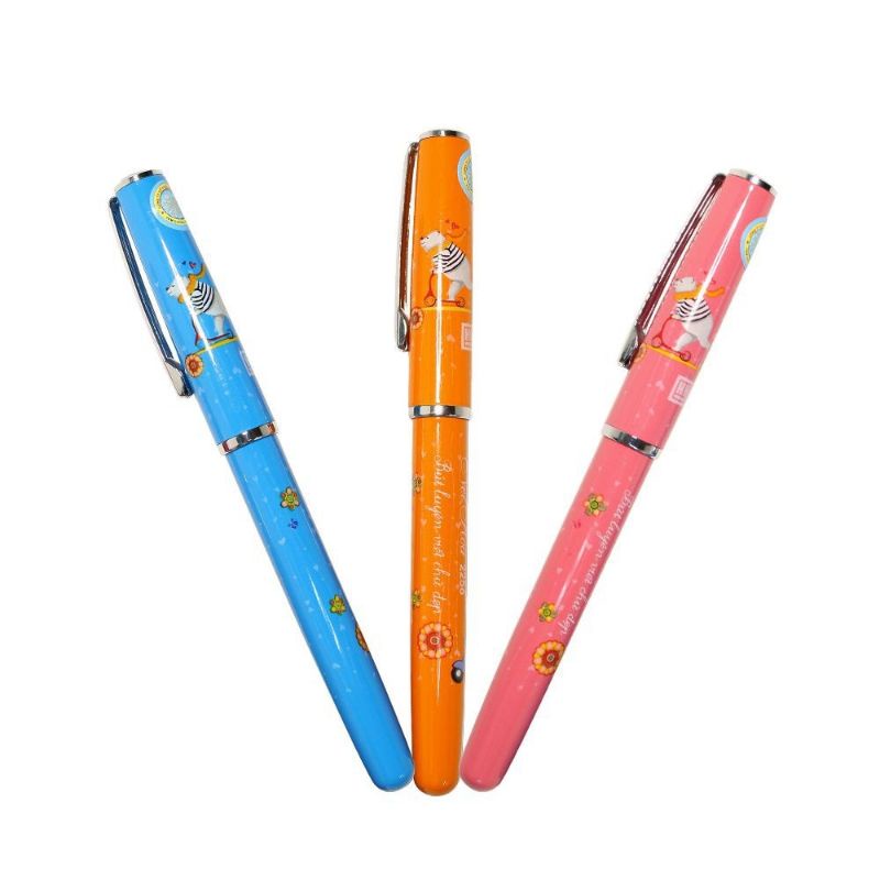 Bút máy Hồng Hà nét hoa 2256 (chuẩn hãng)-Màu Xanh/Hồng/Cam - Tặng kèm 1 ngòi