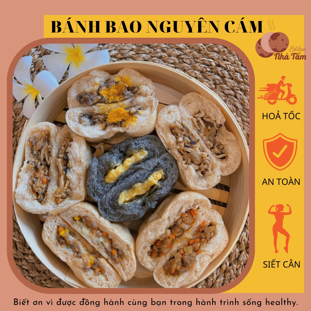Bánh bao nguyên cám eatclean eat clean