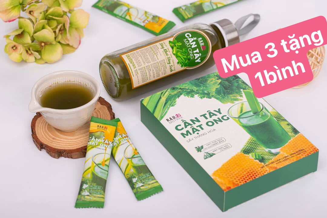 [HCM]Cần tây mật ong MOTREE hộp 14 gói - MUA 3 TẶNG 1 BÌNH NƯỚC THỦY TINH CAO CẤP