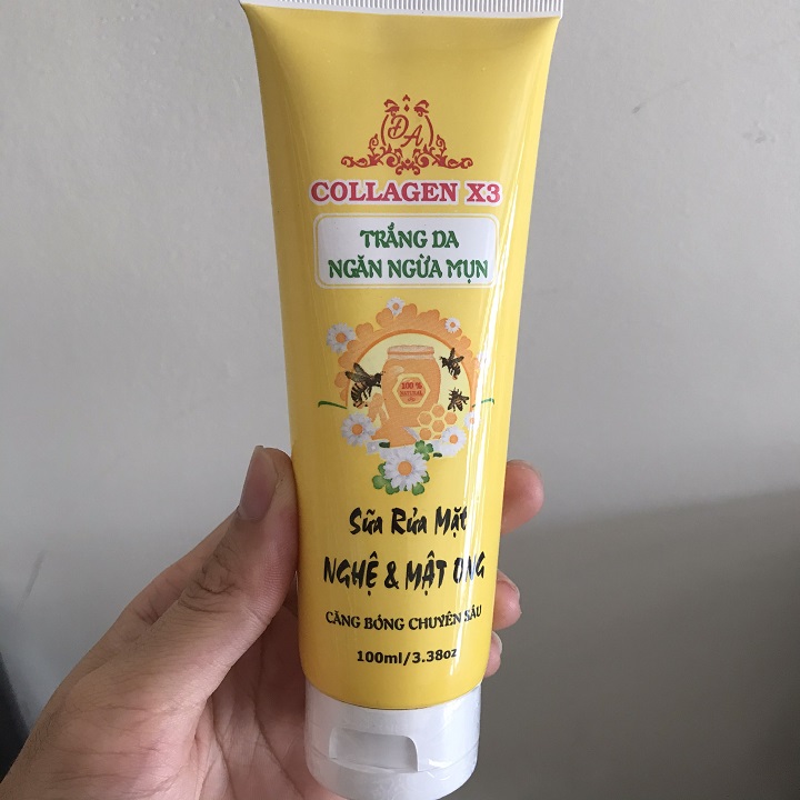 Sữa rửa mặt nghệ và mật ong collagen x3