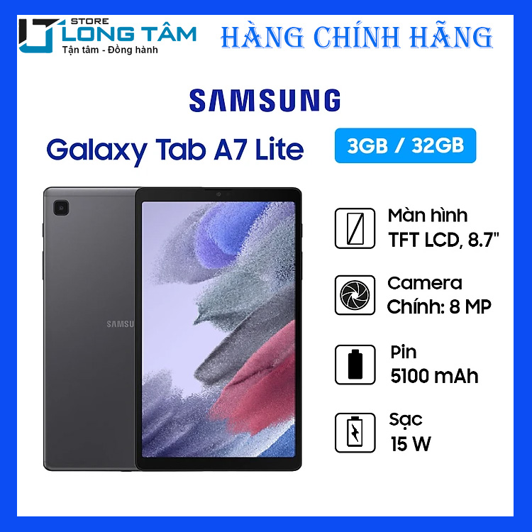 Máy Tính Bảng Samsung Tab A7 Lite (3G/32G) - Hàng Chính Hãng - Đã kích hoạt bảo hành điện tử