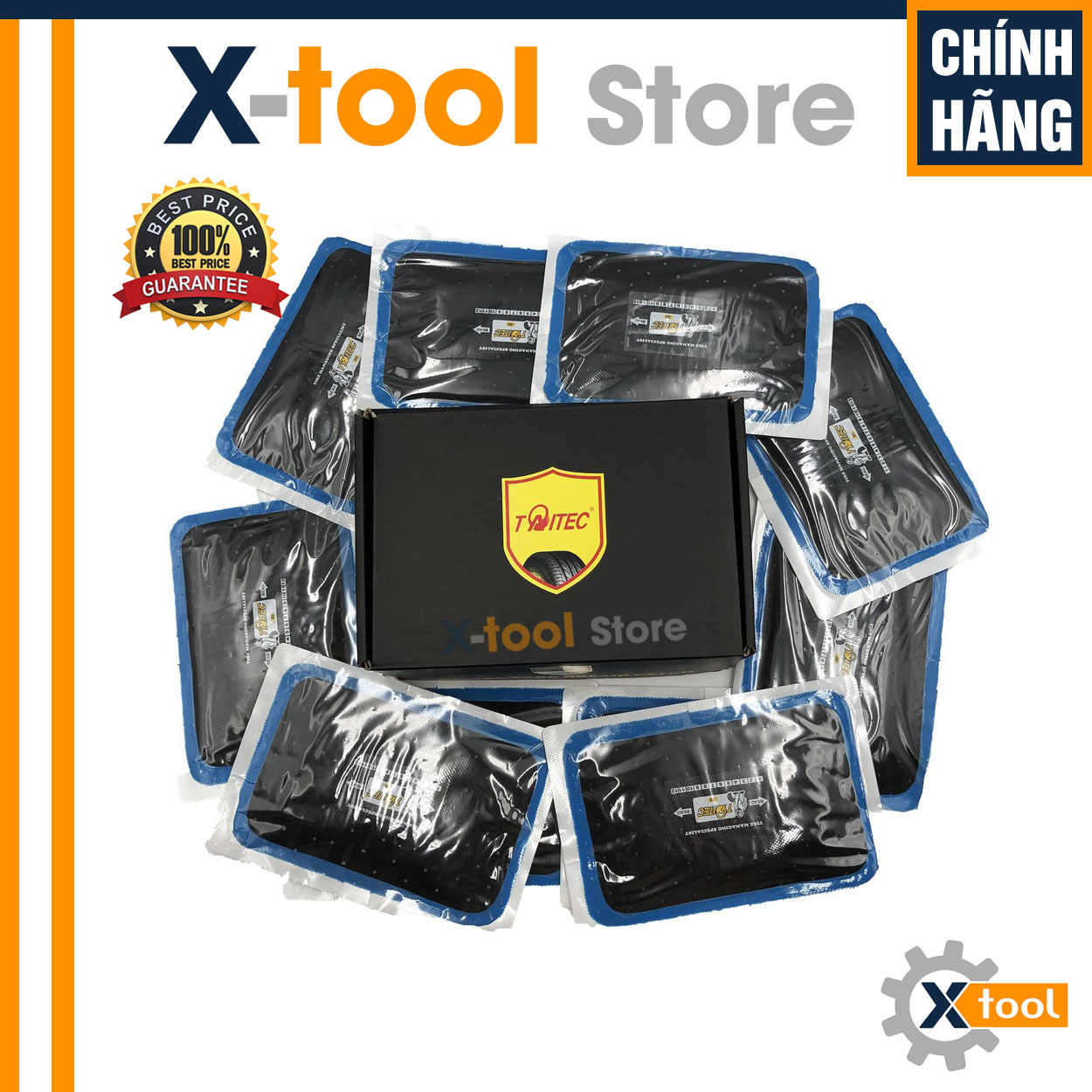 Miếng vá lốp ôtô, xe tải mành thẳng kích thước 125x80mm taitec tnre-20