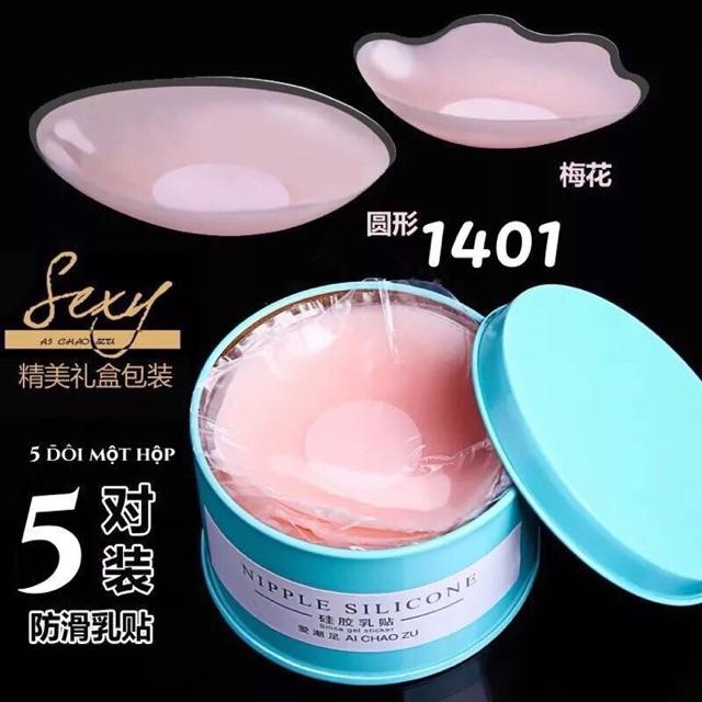 [HCM]Hộp 10 miếng dán nhủ hoa silicon siêu dính (dán ti dán ngực)