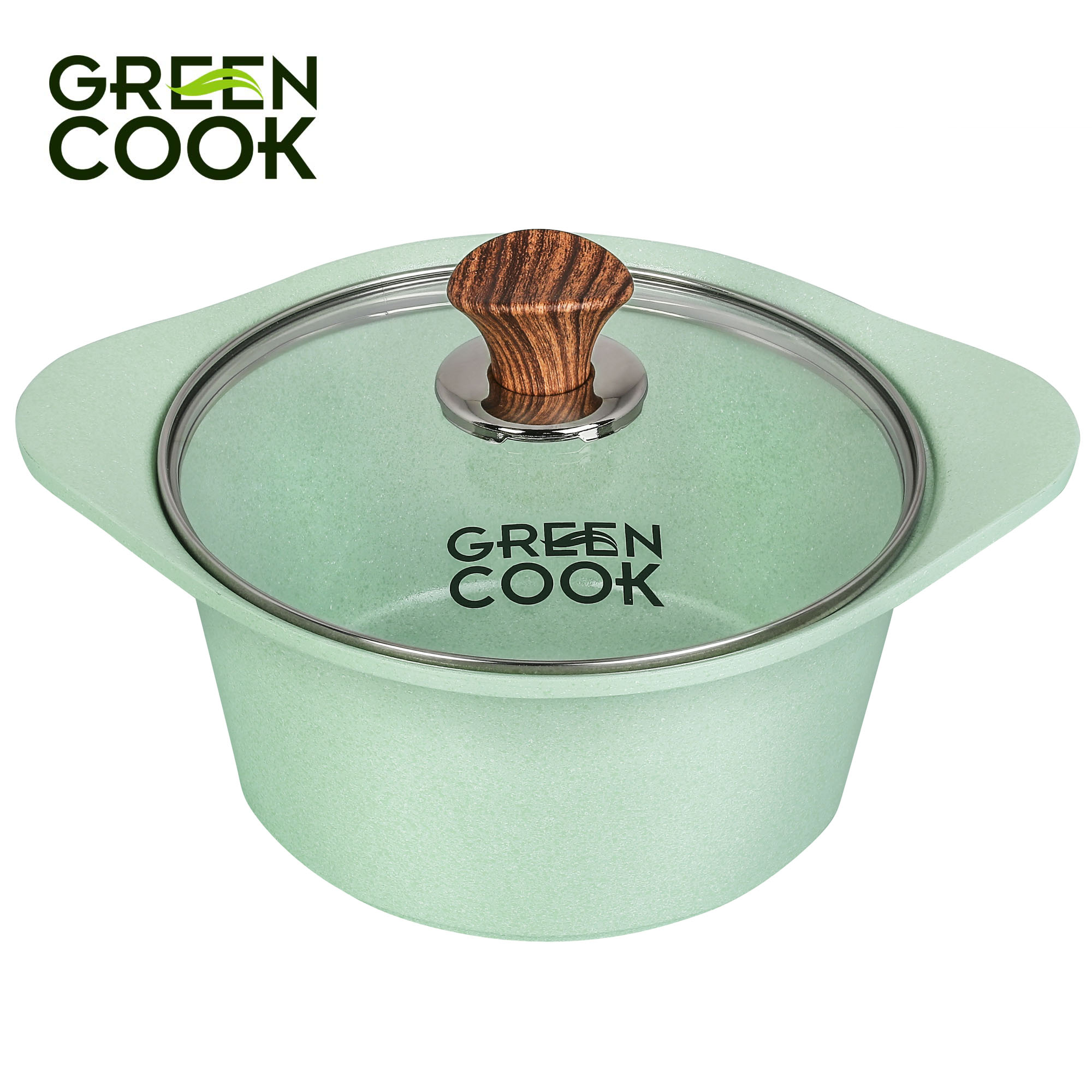 Nồi đúc men đá xanh ngọc 20cm Green Cook GCS05-20IH công nghệ Hàn Quốc