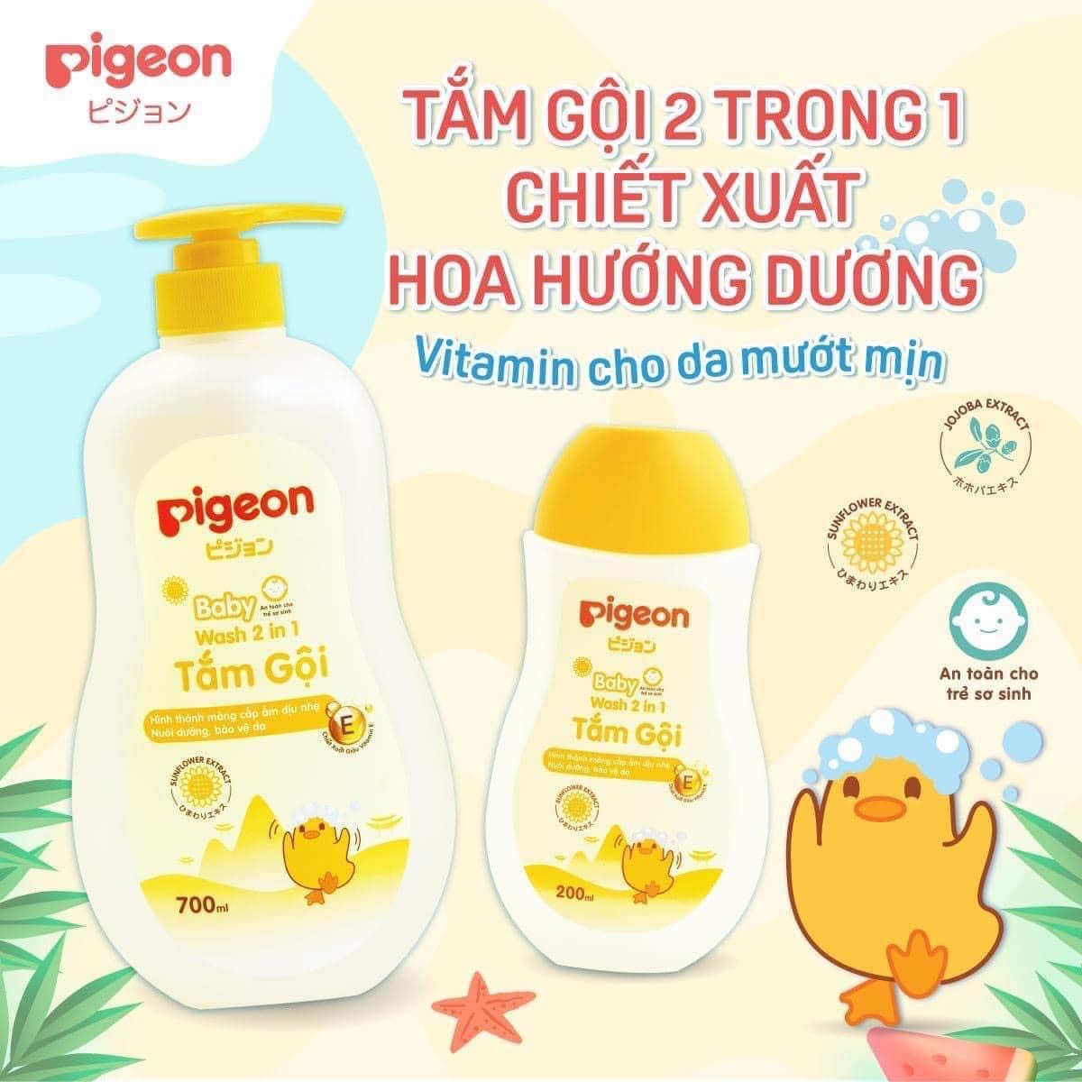 Tắm gội dịu nhẹ Pigeon Hoa hướng dương 700ml
