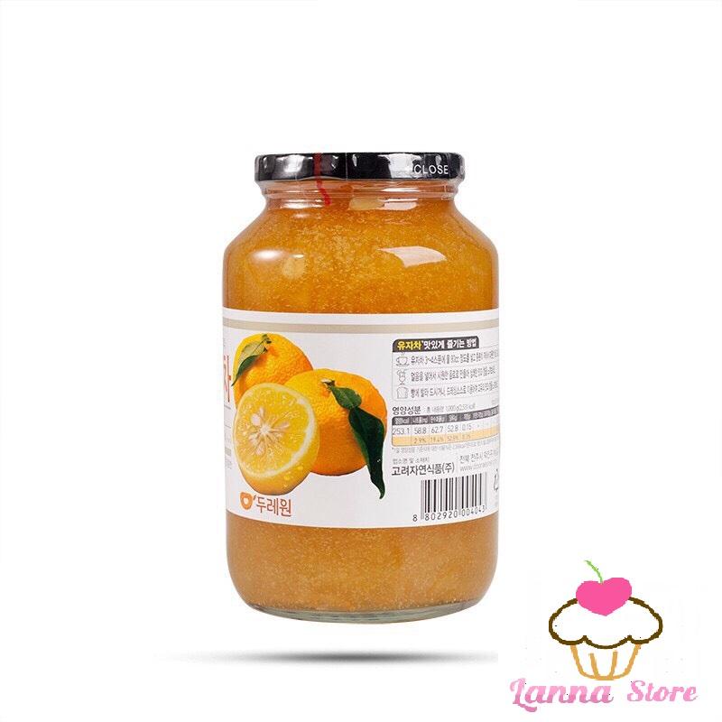   HCM Mật ong chanh đào mẫu mới Hủ Nắp Đen - Hàn Quốc 