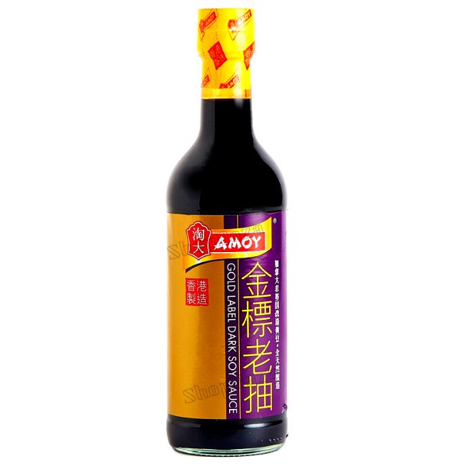Hắc Xì Dầu Amoy 500ml/ Gold Label Dark Soy Sauce - Hong Kong (Tím) - Nhập Khẩu Chính HÃng