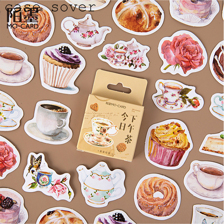 Hộp 46 Sticker Chủ Đề Ly Cà Phê Trang Trí Planner - Case Sover