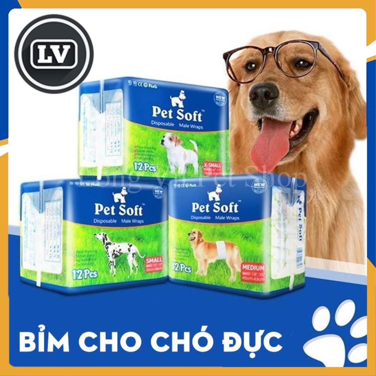Bỉm vệ sinh cho chó đực pet soft size s - 1 bịch 12 chiếc