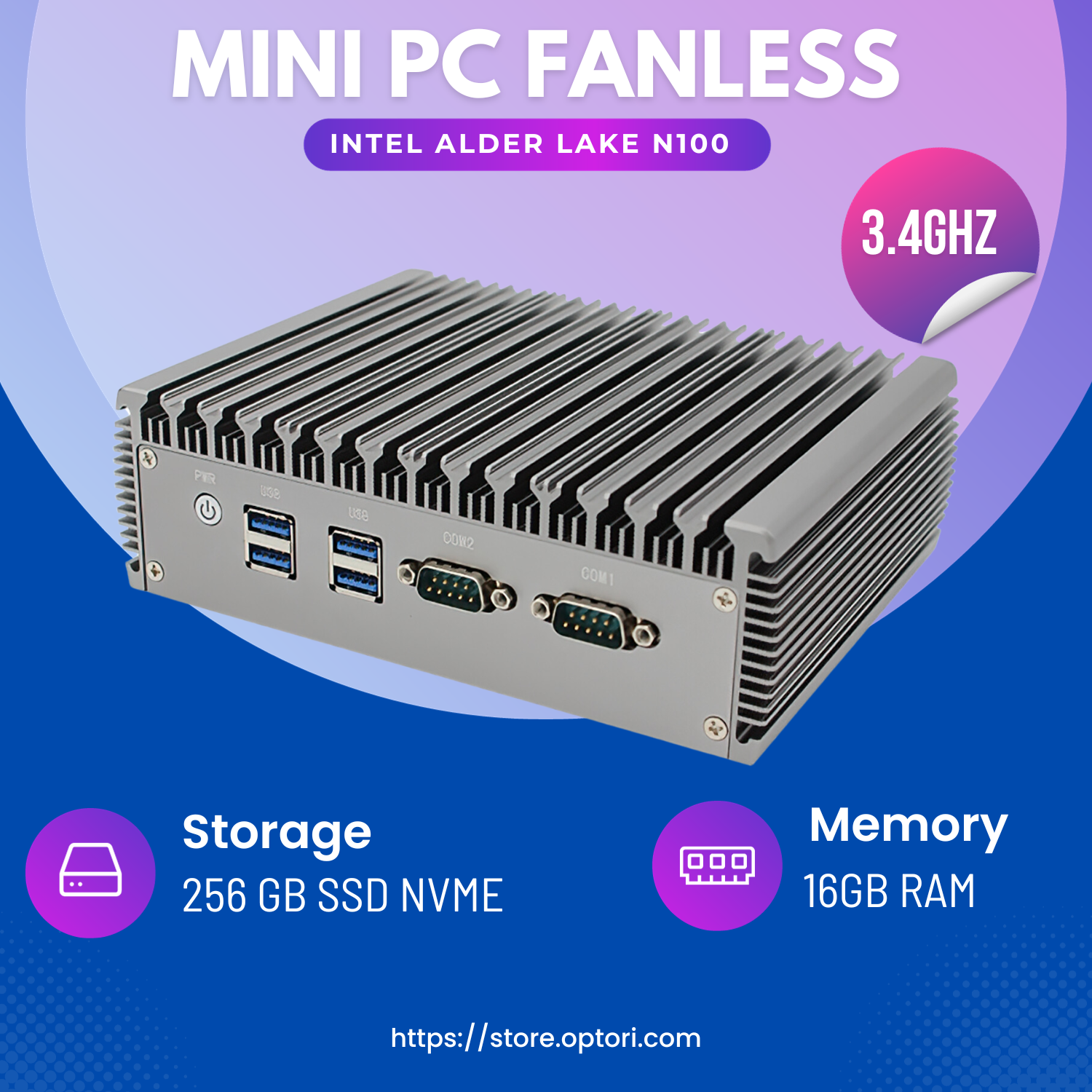 Máy tính công nghiệp – máy chủ server – mini pc – intel nuc n100 ram 16g + ssd 512g 3.4ghz