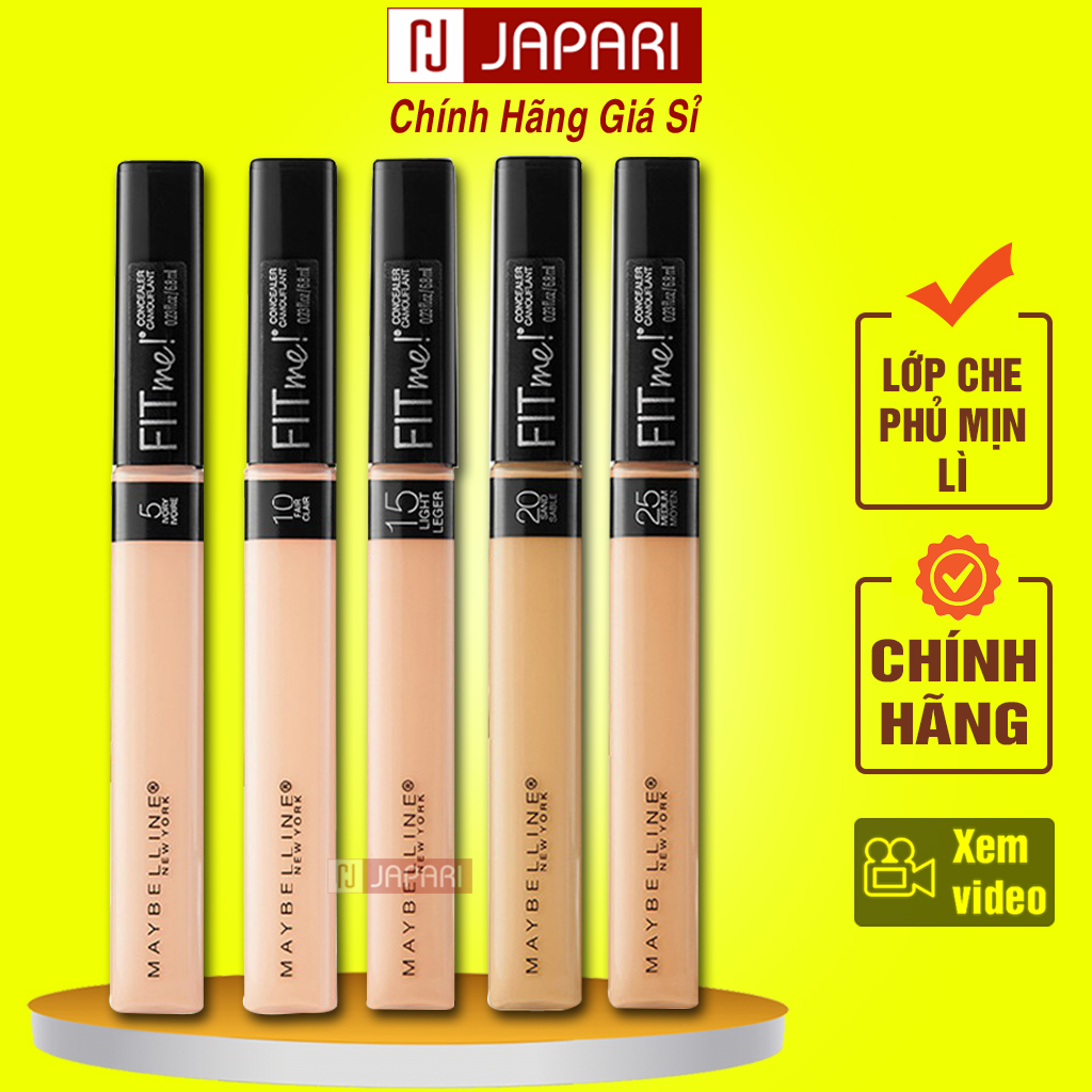 Kem che khuyết điểm maybelline fit me chính hãng - kem che khuyết điểm mặt môi cho da mụn đồ trang điểm mỹ phẩm japari