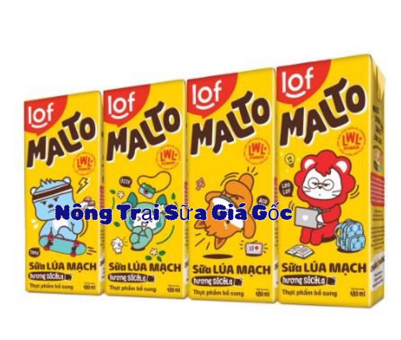 LOF MALTO_Sữa Lúa Mạch hương lúa mạch, bạc hà lốc 4 hộp * 180ml