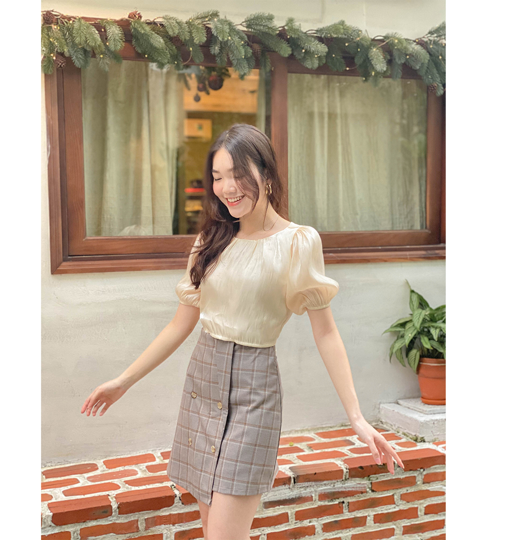 Áo croptop nữ tay ngắn, lucetfashion fancy top, áo kiểu nữ