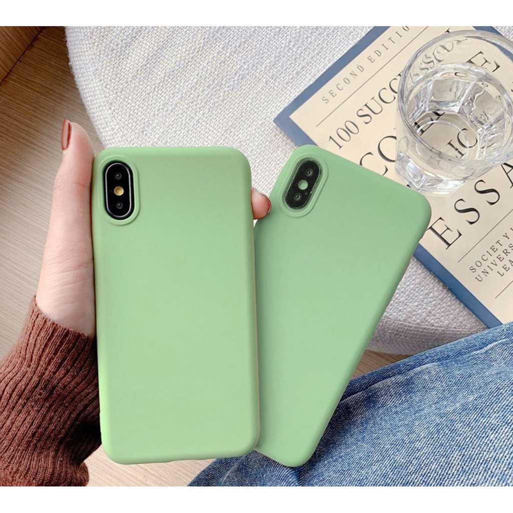 Ốp lưng trơn dẻo Xanh matcha - Chất dày mịn Cho Iphone