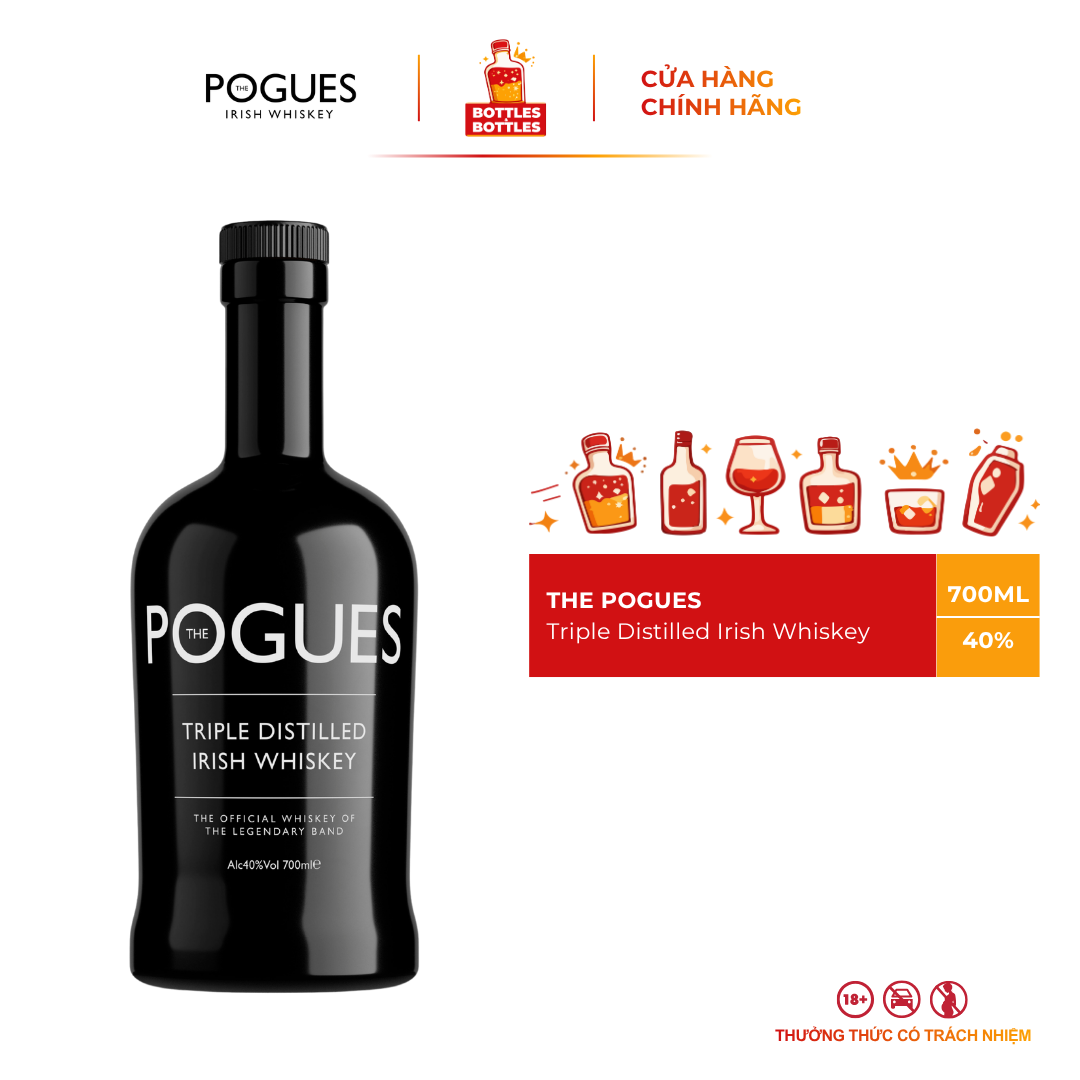 [CHÍNH HÃNG] Rượu The Pogues Irish Whiskey - 700ML - 40%