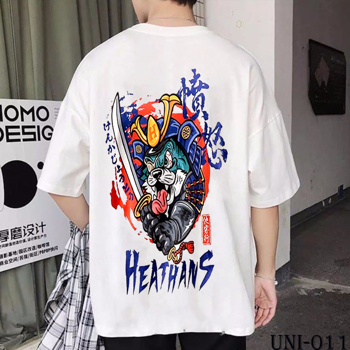 Áo thun nam tay lỡ Samurai form rộng vải dày mịn chất thun cotton cực chất