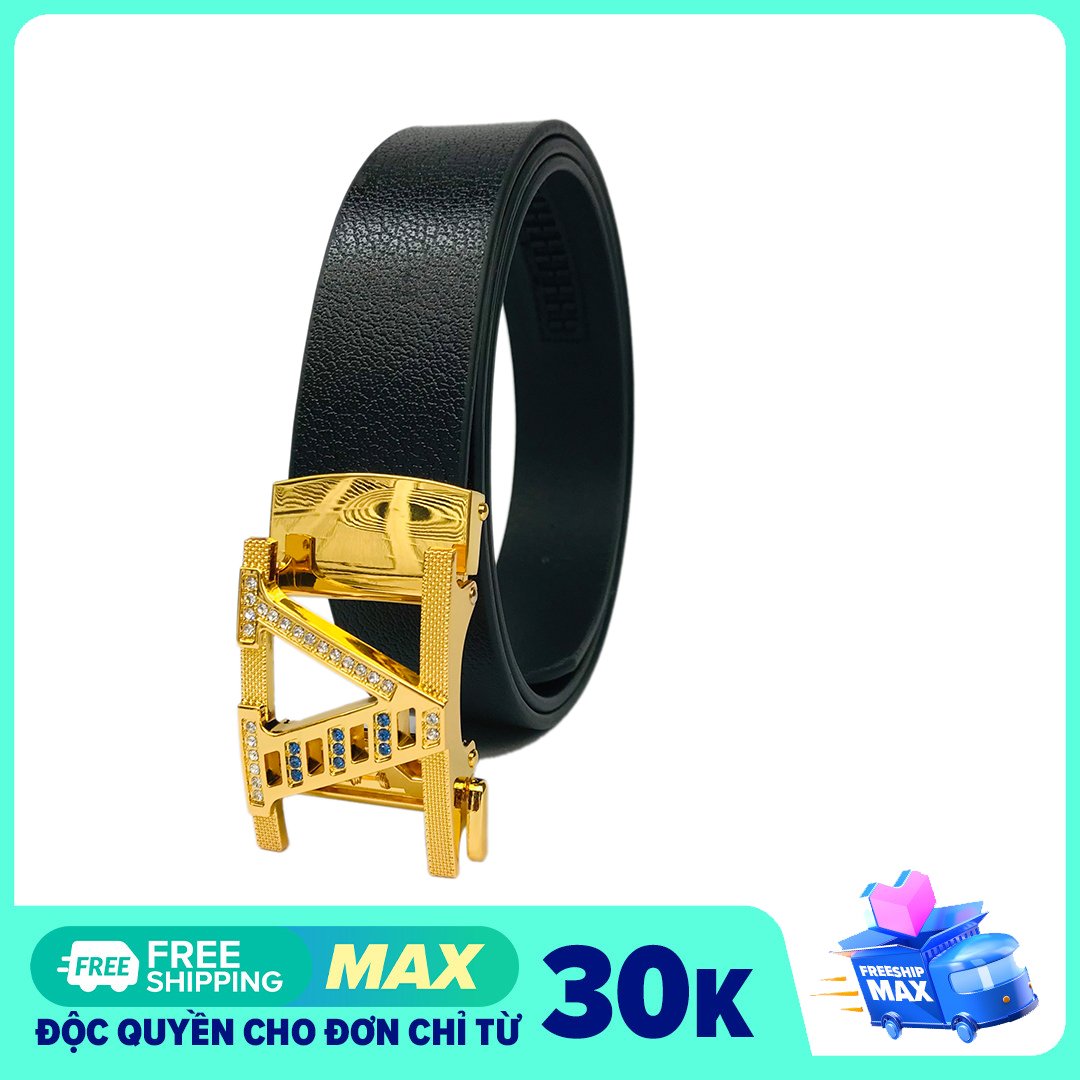 Thắt lưng nam da thật hàng hiệu / Dây lưng nam mặt đính đá, Dây nịt nam siêu đẹp