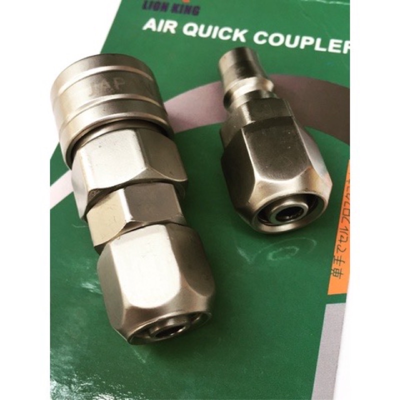 Bộ đầu nối nhanh dây hơi - dây khí nén loại sịn phi 8, 10, 12