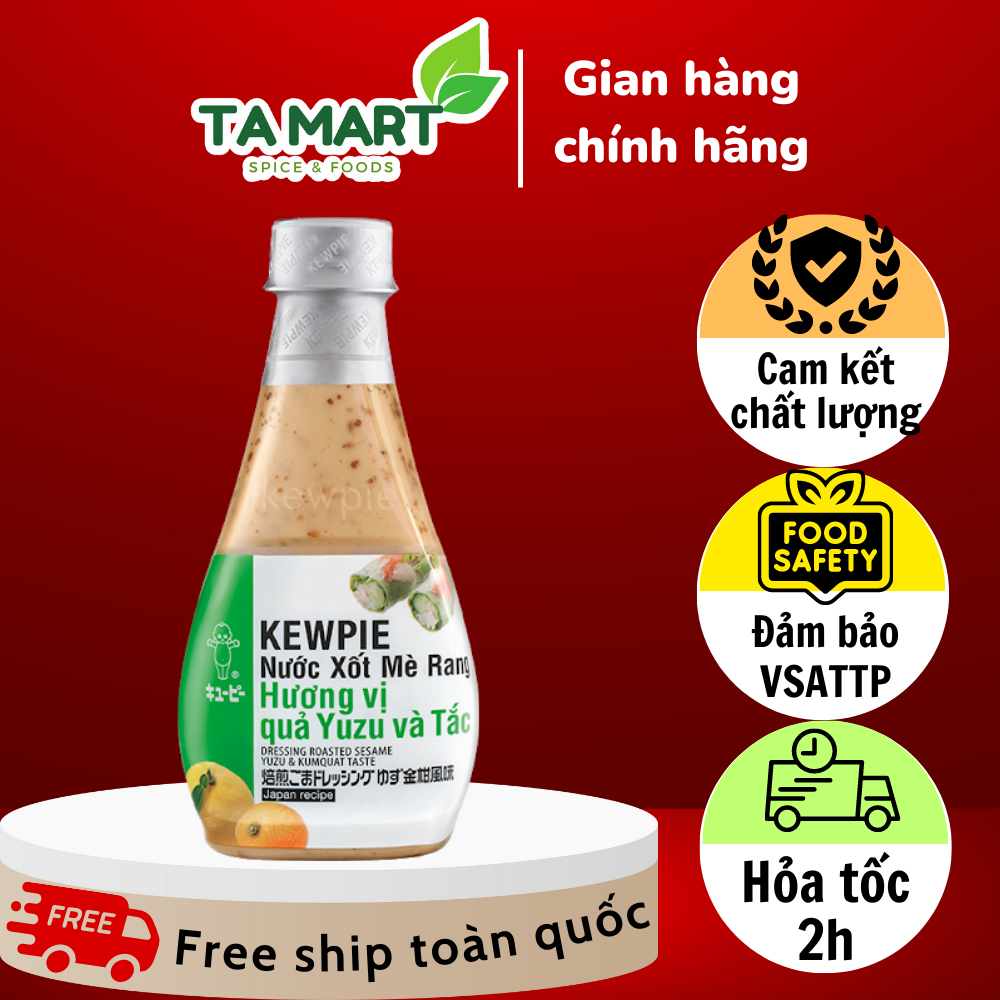 Nước Xốt Mè Rang Có Thể Ăn Chay Vị Quả Yuzu & Tắc Kewpie 210ml - Dressing Roasted Seasame