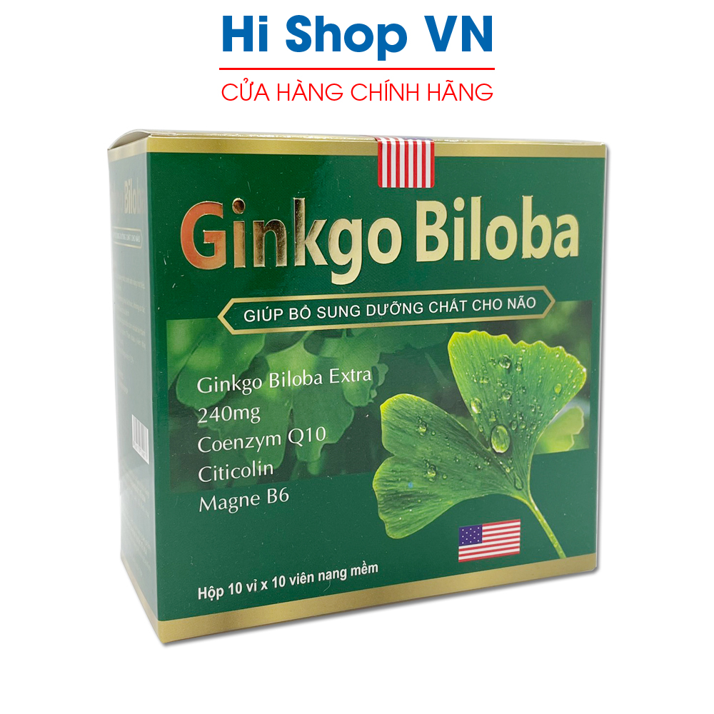 Hoạt huyết dưỡng não Ginkgo Biloba Extract 240mg giảm đau đầu, hoa mắt, chóng mặt, rối loạn tiền đình - Hộp 100 viên