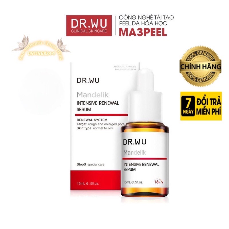 (30ml mẫu mới 2021 ) Serum tái tạo da DR.WU Daily Renewal With Mandelic Acid 8%