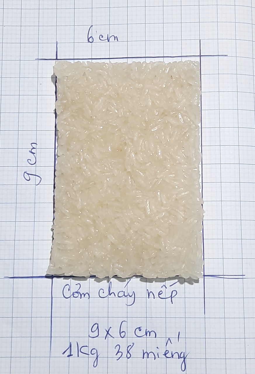 Cơm cháy chưa chiên /phôi cơm cháy lasham 9x6 cm
