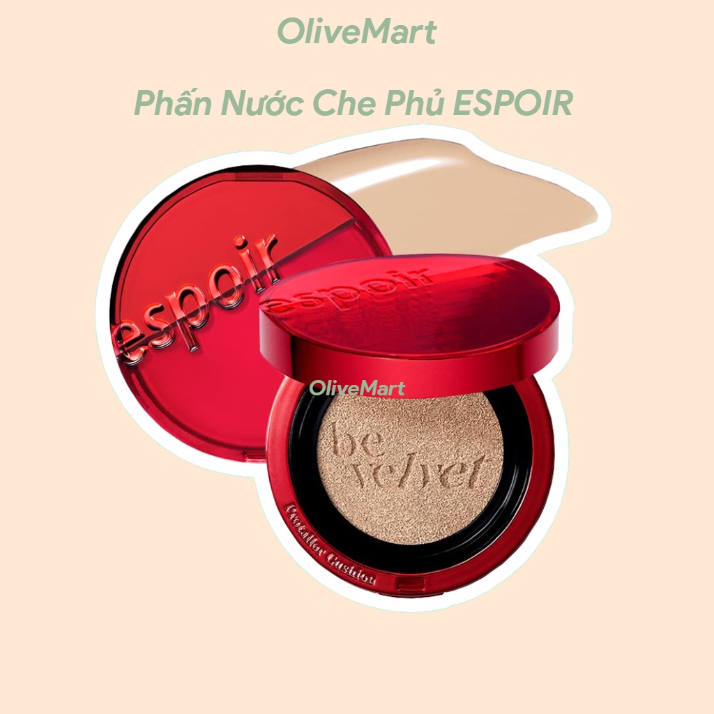 Phấn nước che phủ espoir pro tailor be velvet cover cushion spf34 pa++ 5.0