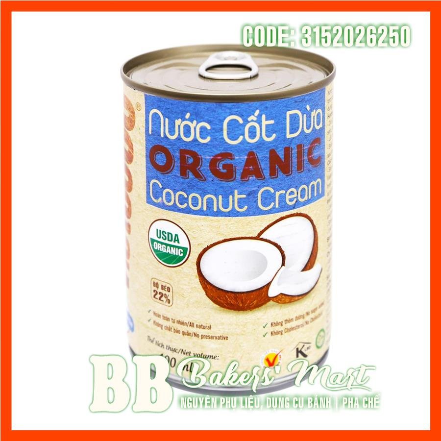 Nước cốt dừa ORGANIC VIETCOCO - Lon 400ml
