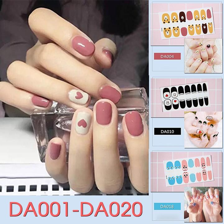 Sticker dán trang trí móng tay họa tiết dễ thương mã DA01 - DA020