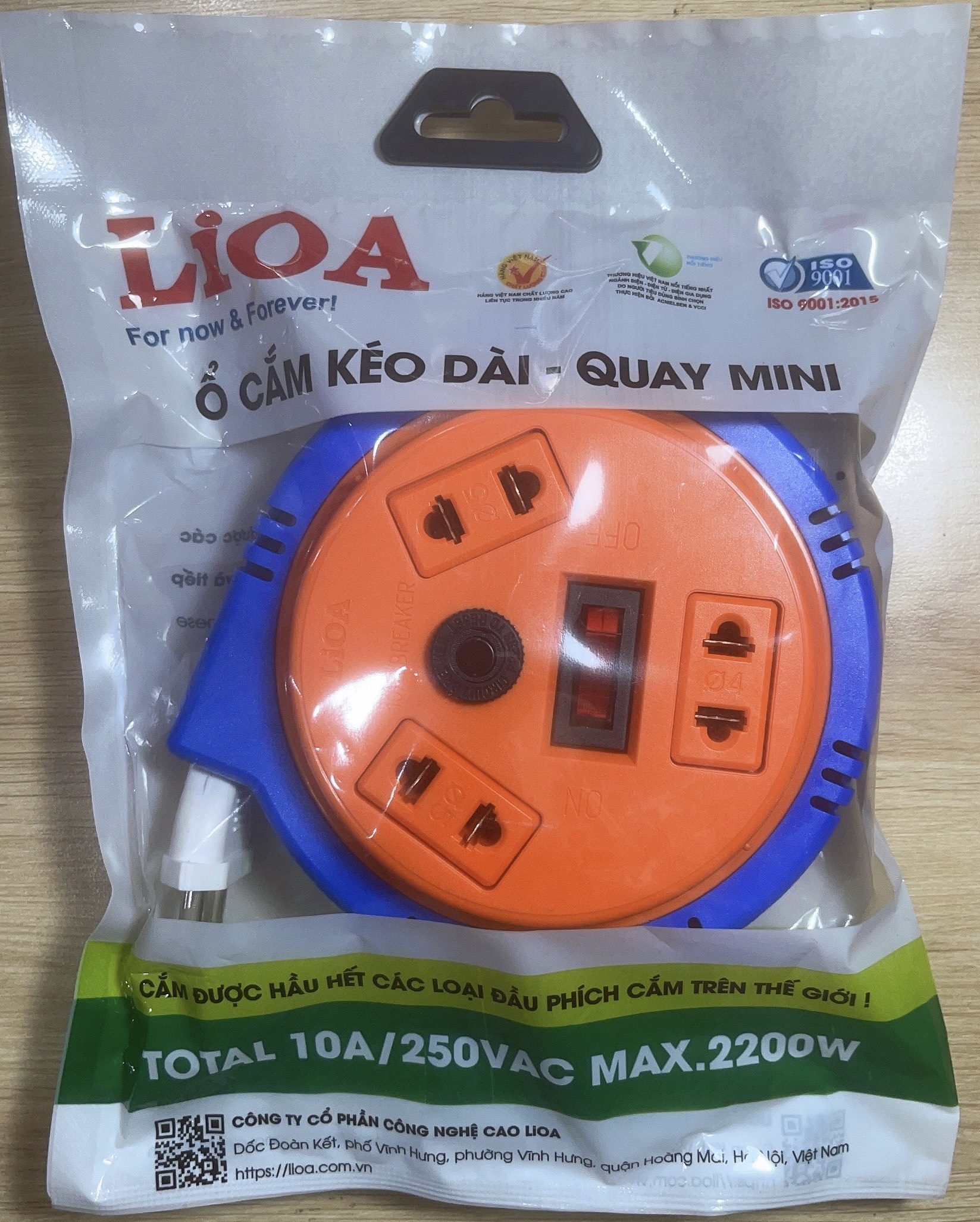 Ổ cắm kéo dài lioa oqmn3-3 10a