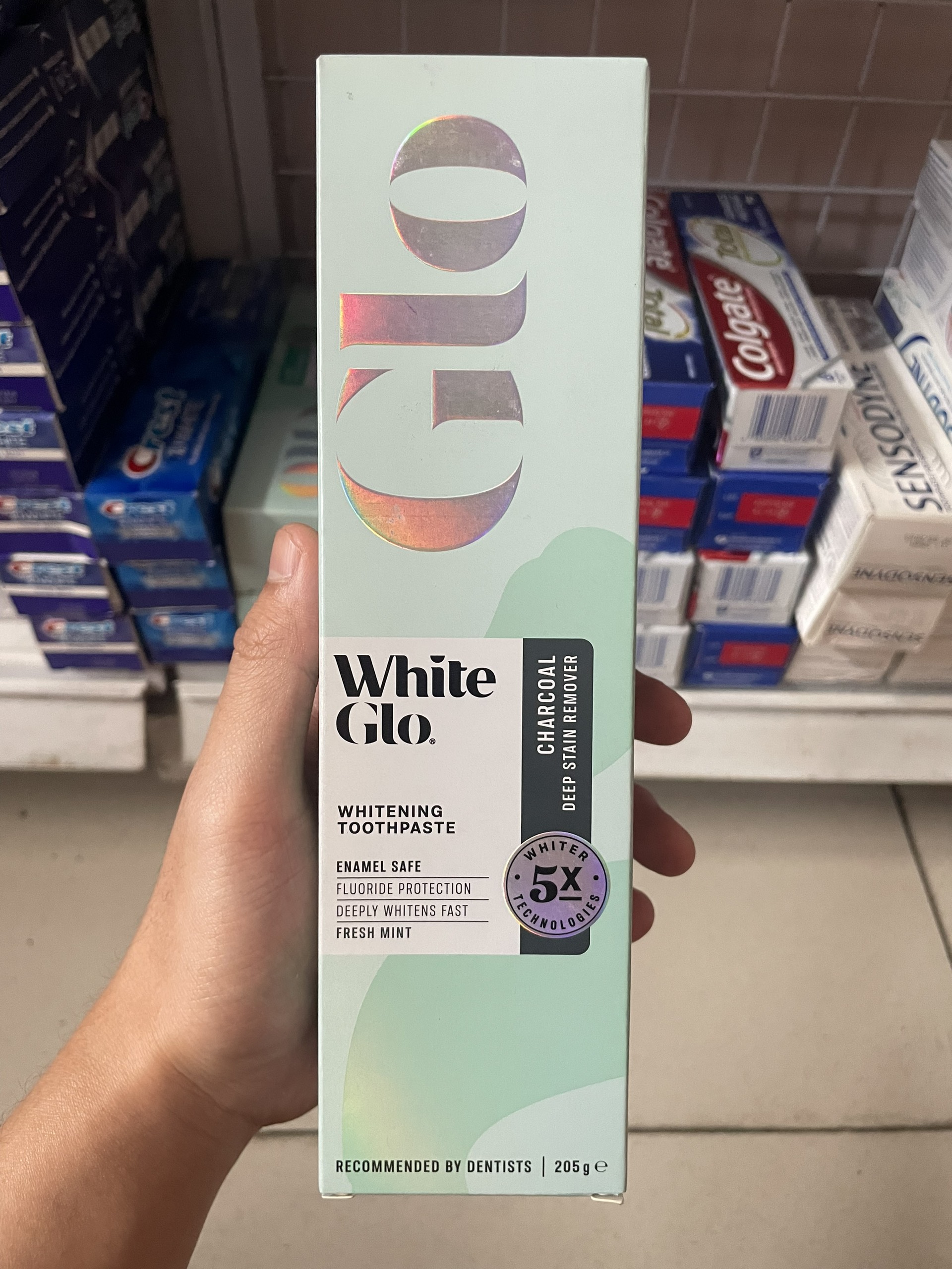 Kem đánh răng white glo úc 205gam