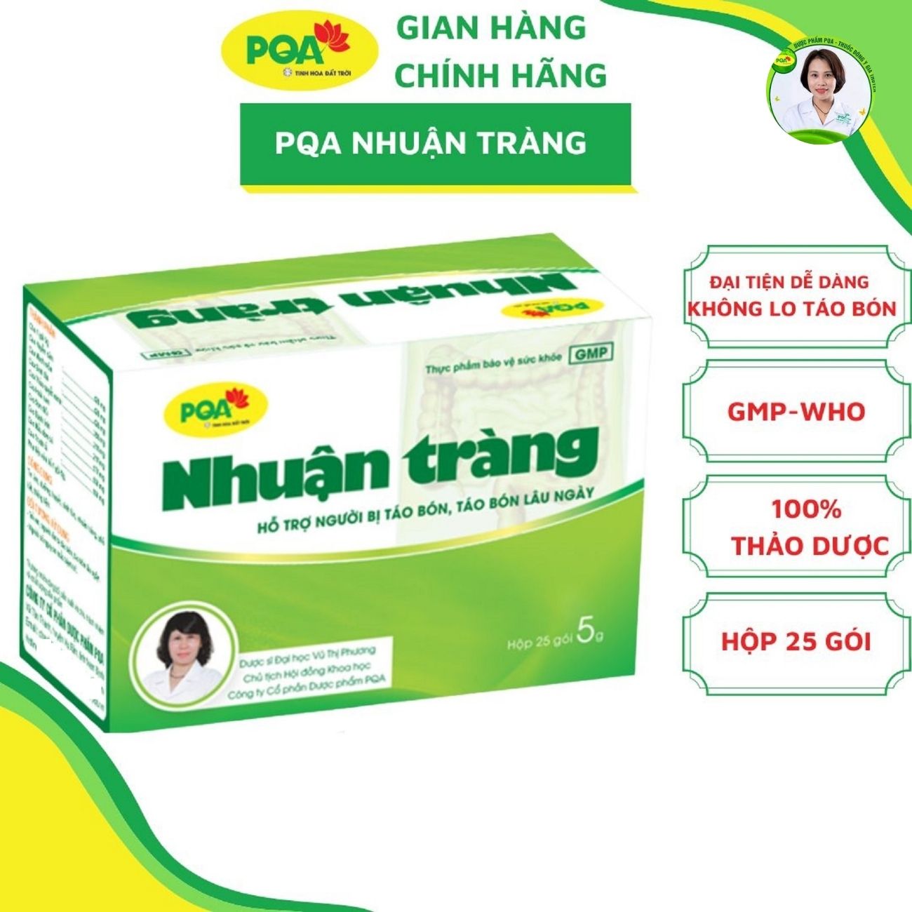 Nhuận tràng PQA giảm táo bón, táo bón lâu ngày, trẻ em phụ nữ sau sinh