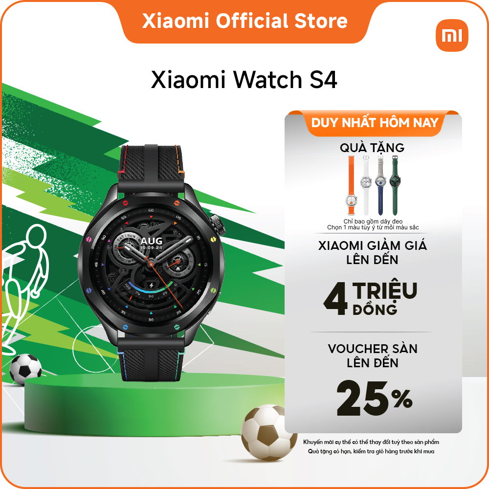 Đồng hồ thông minh Xiaomi Watch S4 | Màn hình AMOLED 1,43” với độ sáng vượt trội | Thiết kế khung viền hoán đổi mới | Núm vặn kiểu cổ điển cho cảm giác thuận tiện khi sử dụng