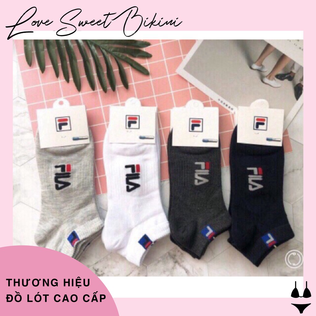 Set 10 đôi tất cotton nam cổ ngắn dáng thể thao Fila, mềm mịn, thoáng mát, thấm mồ hôi, phối màu khỏe khoắn, trung tính