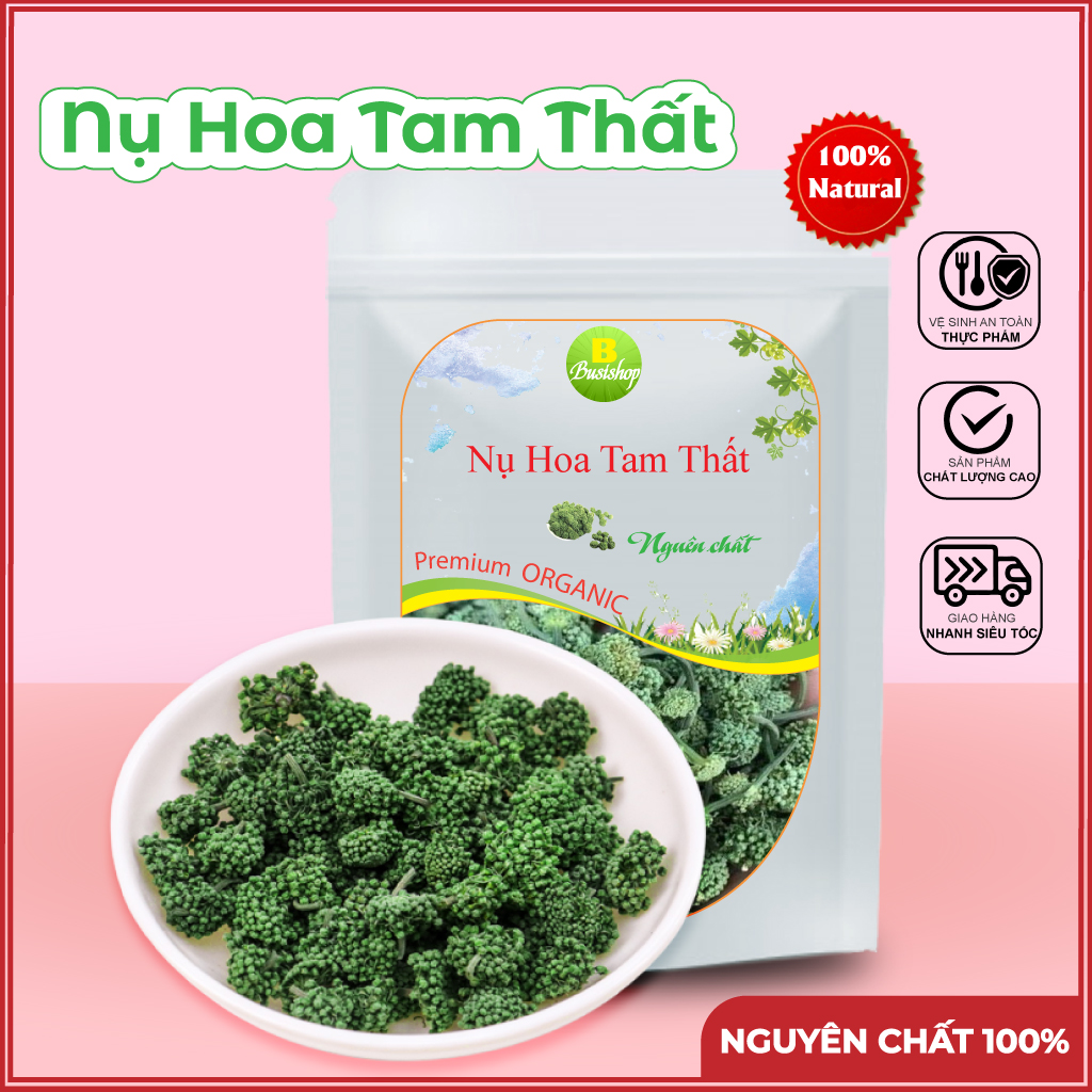 Nụ hoa tam thất khô 100g , Trà nụ hoa tam thất - Hỗ trợ mất ngủ, Ngủ ngon, Thanh nhiệt, Giải độc gan