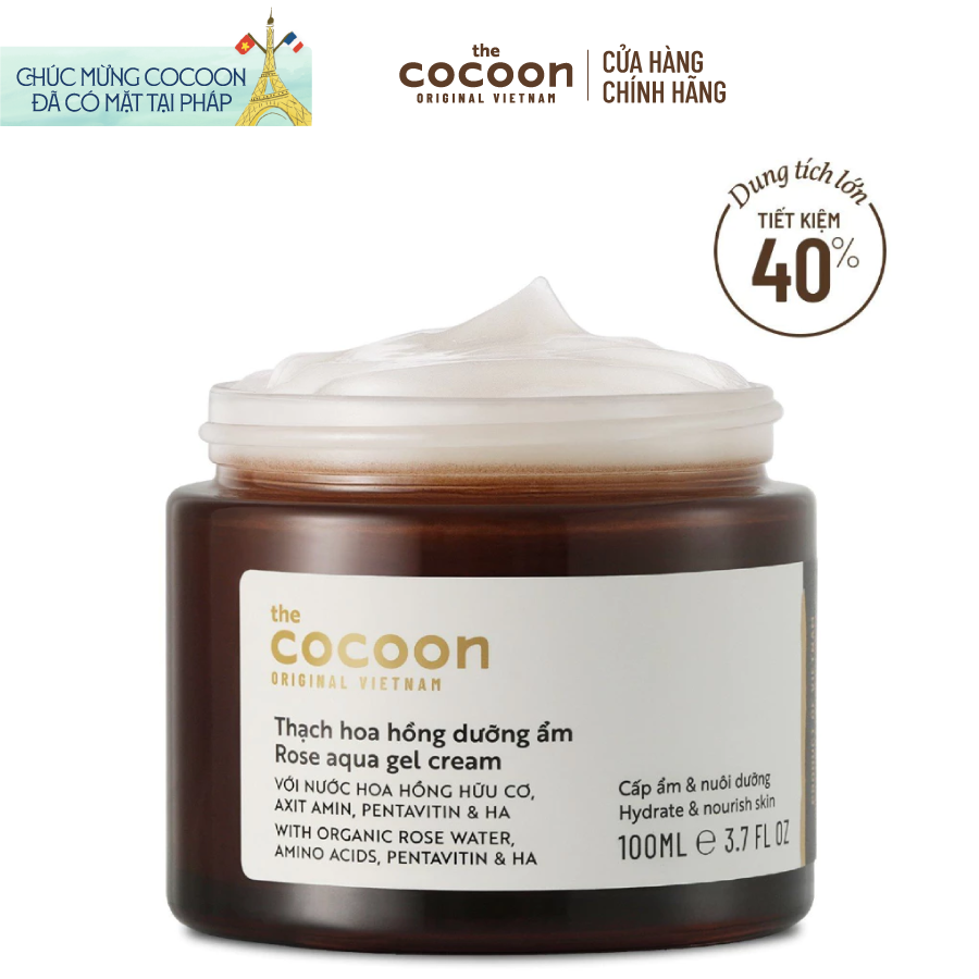 Bigsize - Thạch hoa hồng dưỡng ẩm (kem dưỡng ẩm) Cocoon cấp ẩm  nuôi dưỡng 100ml