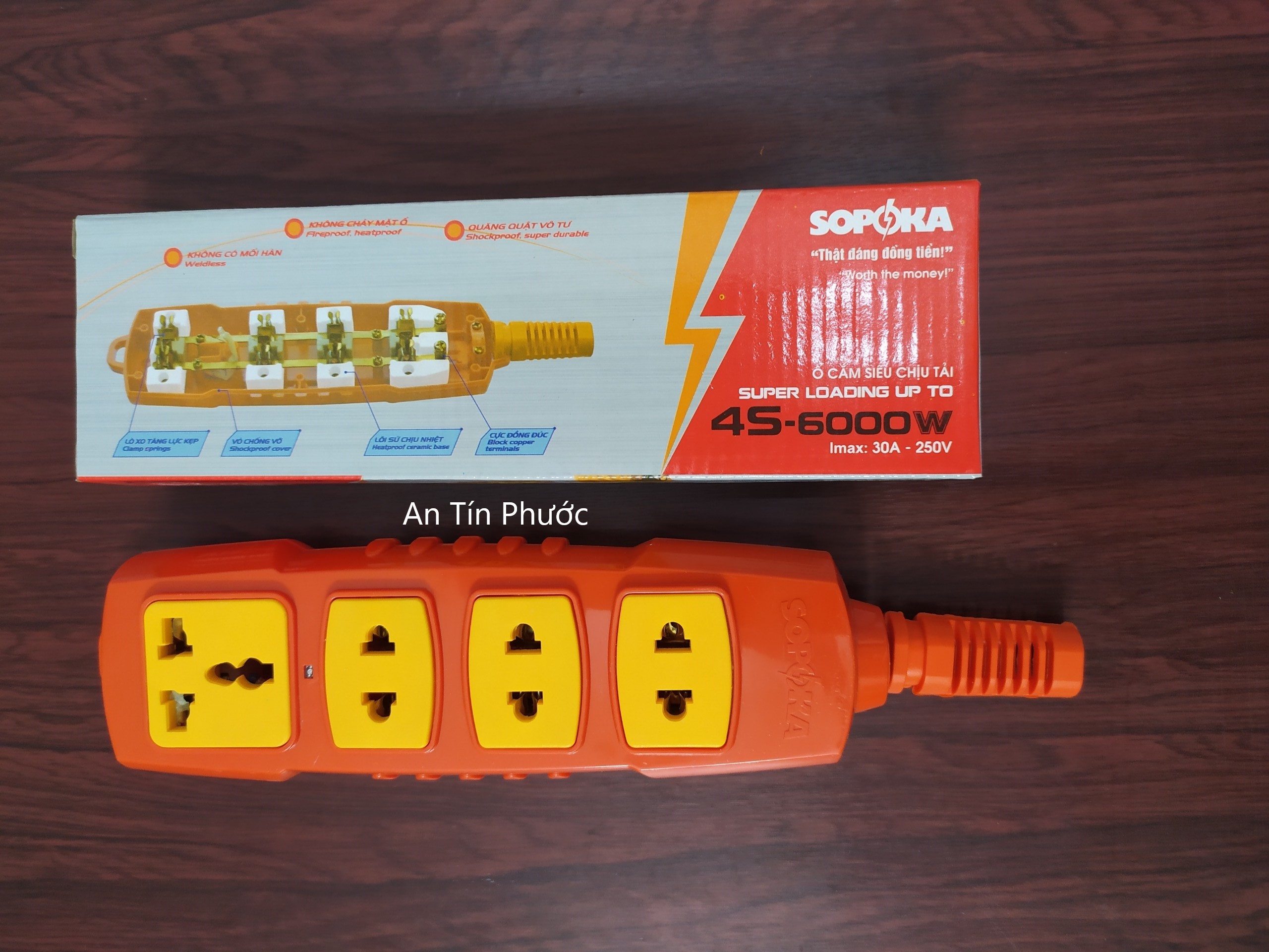 Ổ cắm điện công suất cao 4 lổ - ổ cắm điện công nghiệp sopoka 6000W