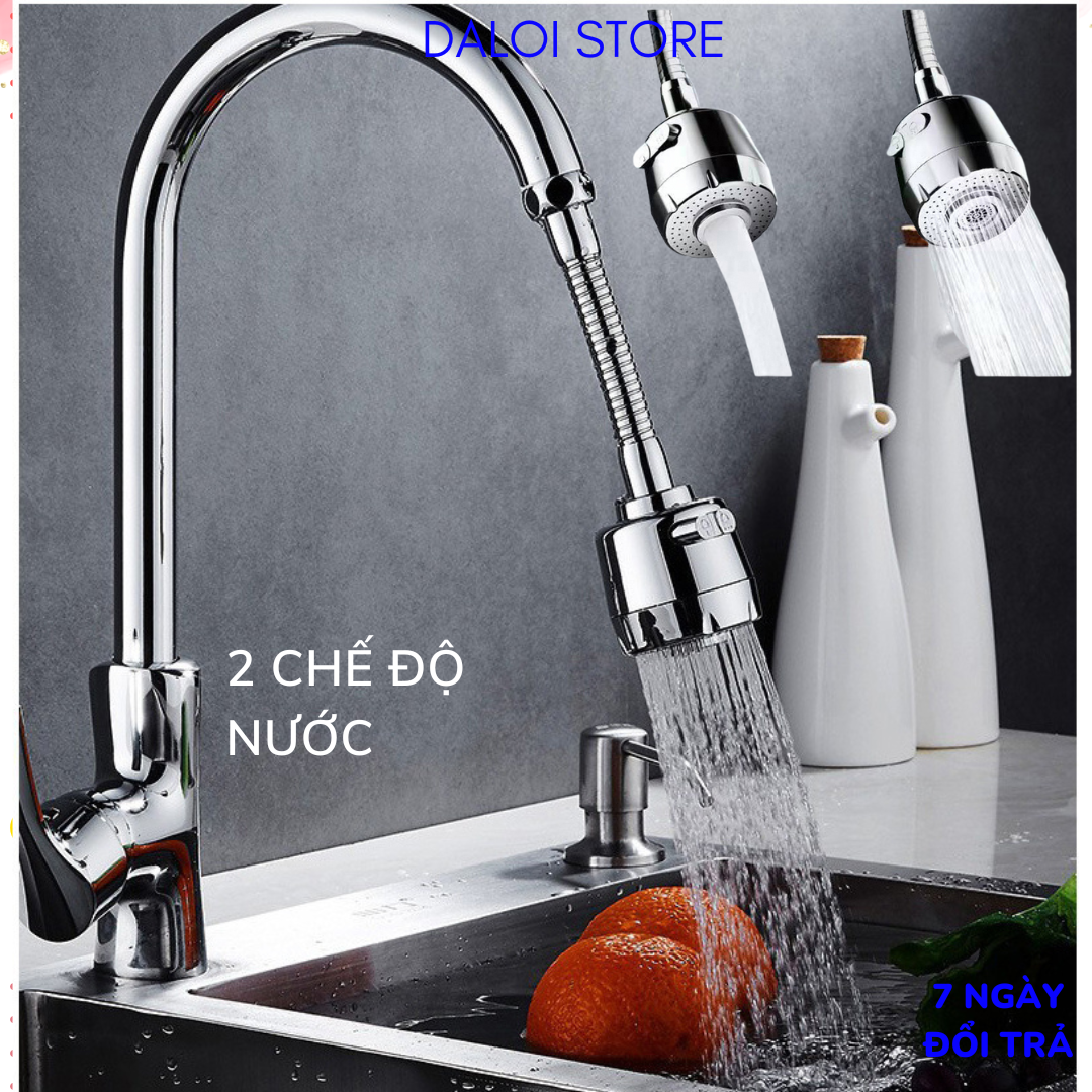 Đầu Nối Vòi nước bồn Rửa Chén Bát Tăng áp xoay 360 độ Vòi rửa chén bát 2 chế độ nước chảy đa năng DGVN01 DALOI