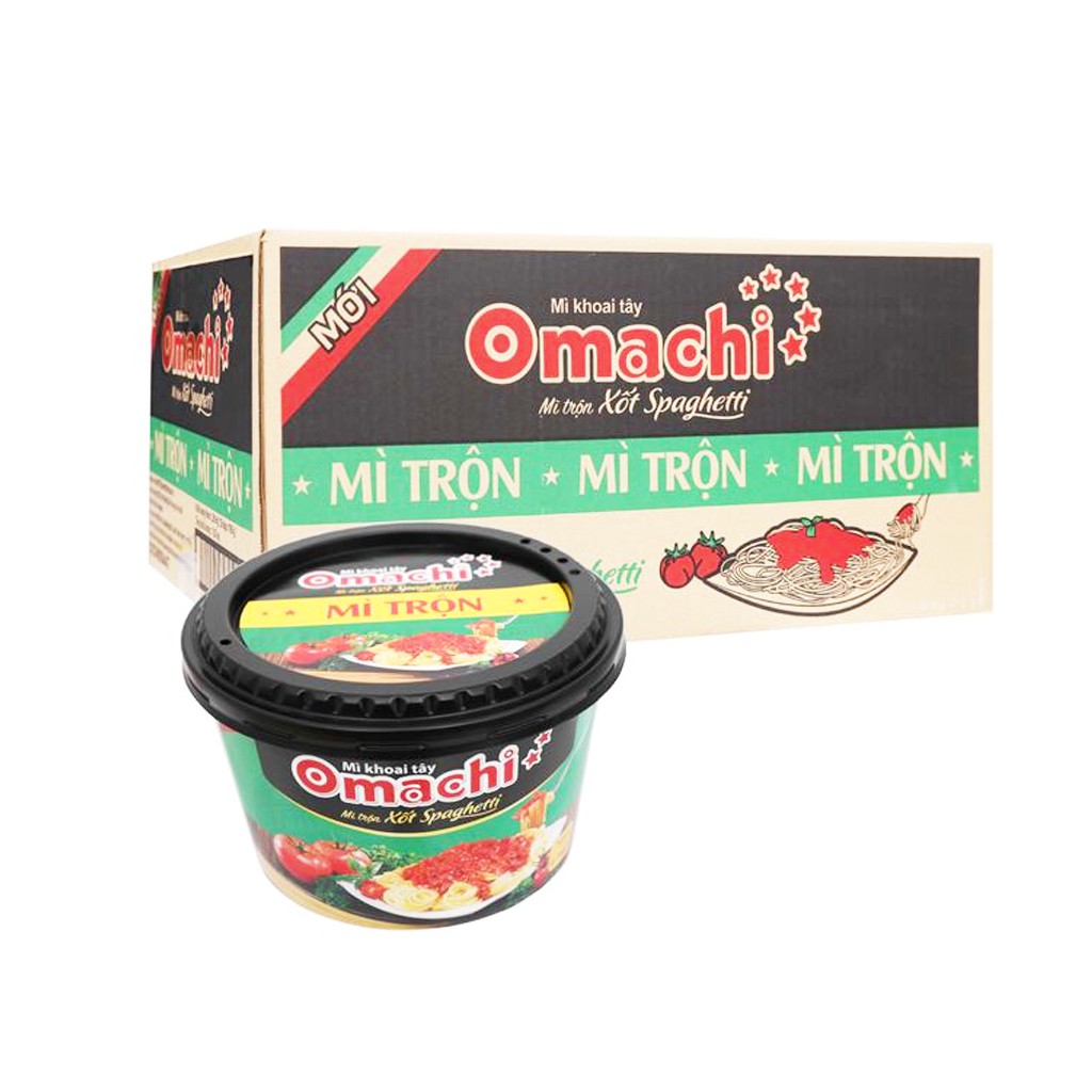 Thùng 12 Mì Tô Trộn Omachi Xốt Spaghetti 105g