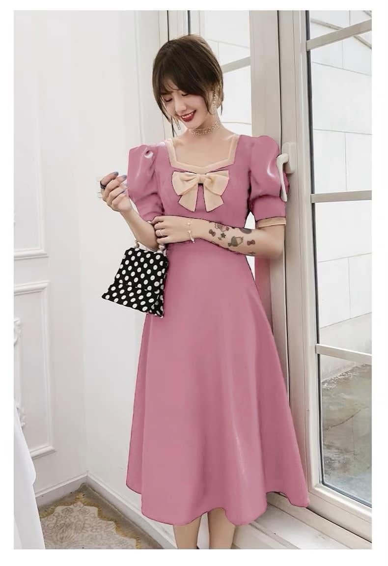 Đầm phối công sở có túi