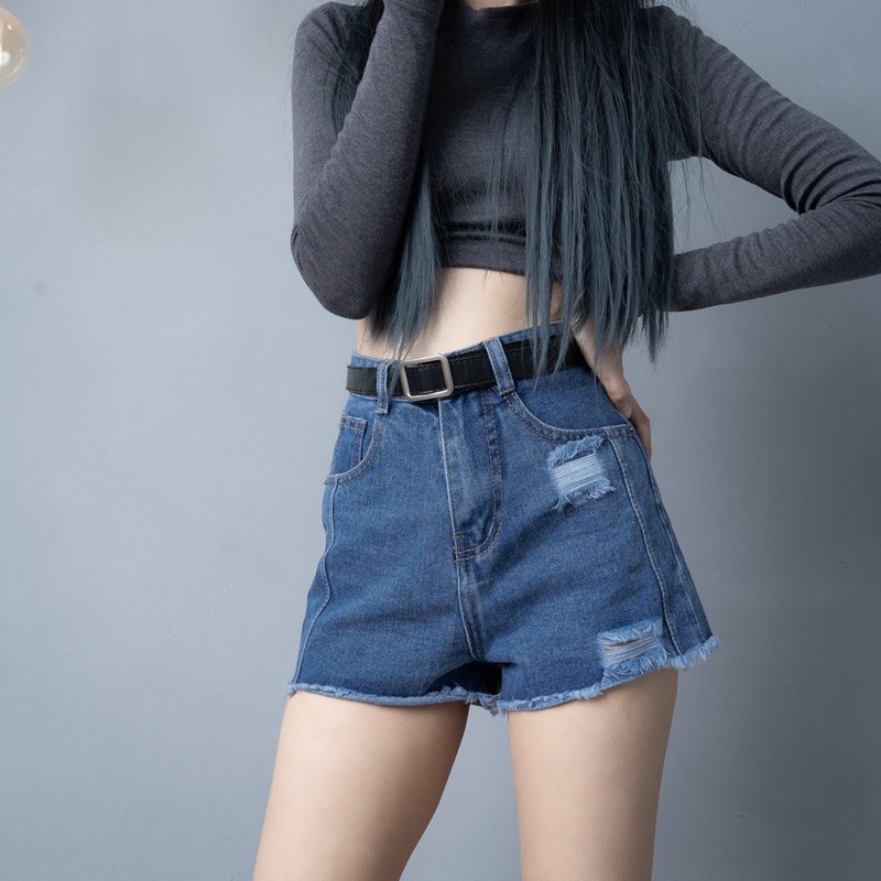 Quần Sọt Jeans Nữ Chip Thân Lưng Cao Vải Dày Chuẩn Form(MẪU MỚI) - HÀNG MỚI VỀ