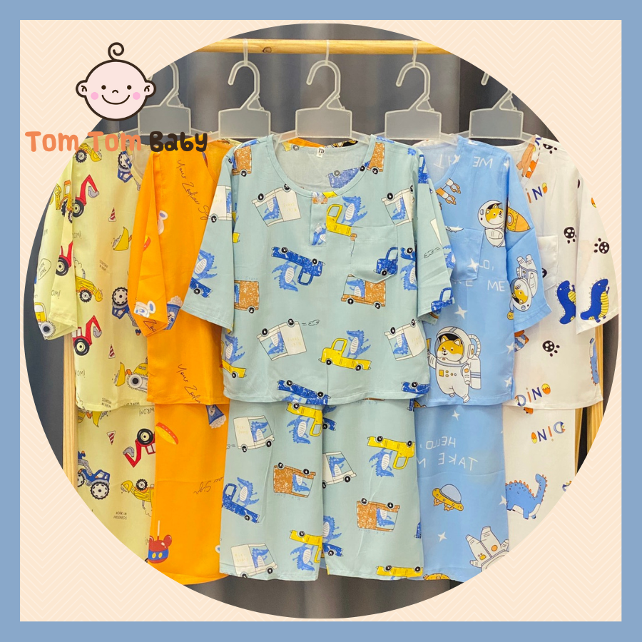 Bộ đồ TÔN BÉ TRAI Tay Dài, Quần Dài cổ trụ - Size 1-14 cho bé 5-45kg - chất vải Lanh mềm mịn, mát mẻ, hàng Việt Nam loại 1