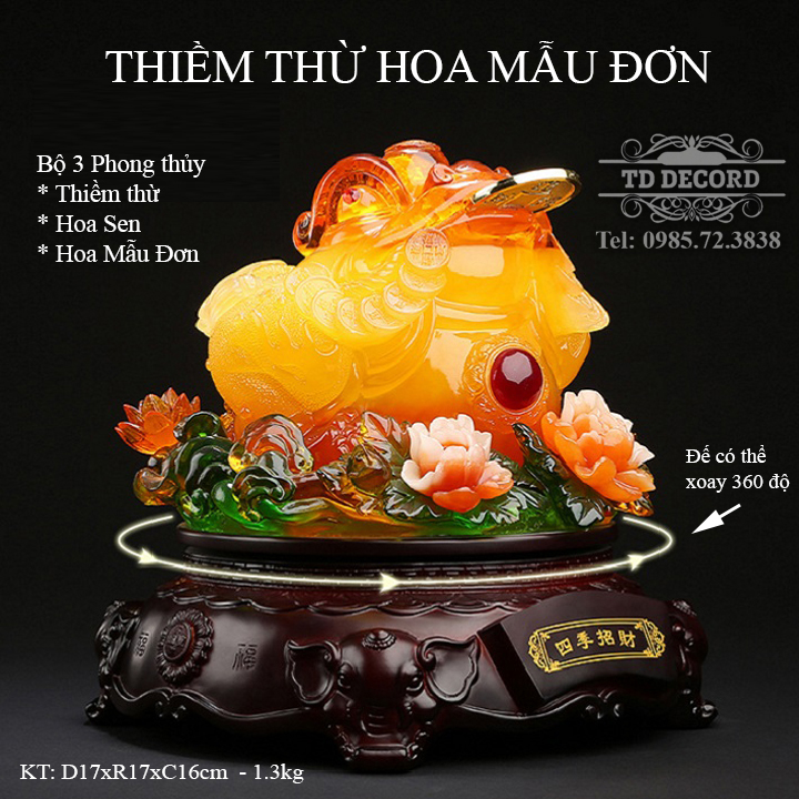 Tượng Phong Thủy Thiềm Thừ Đế Xoay , Cóc 3 Chân , Tượng Decor Trang Trí Nhà Cửa, Quà Tặng Tân Gia Khai Trương , Sinh Nhật, Tặng Sếp