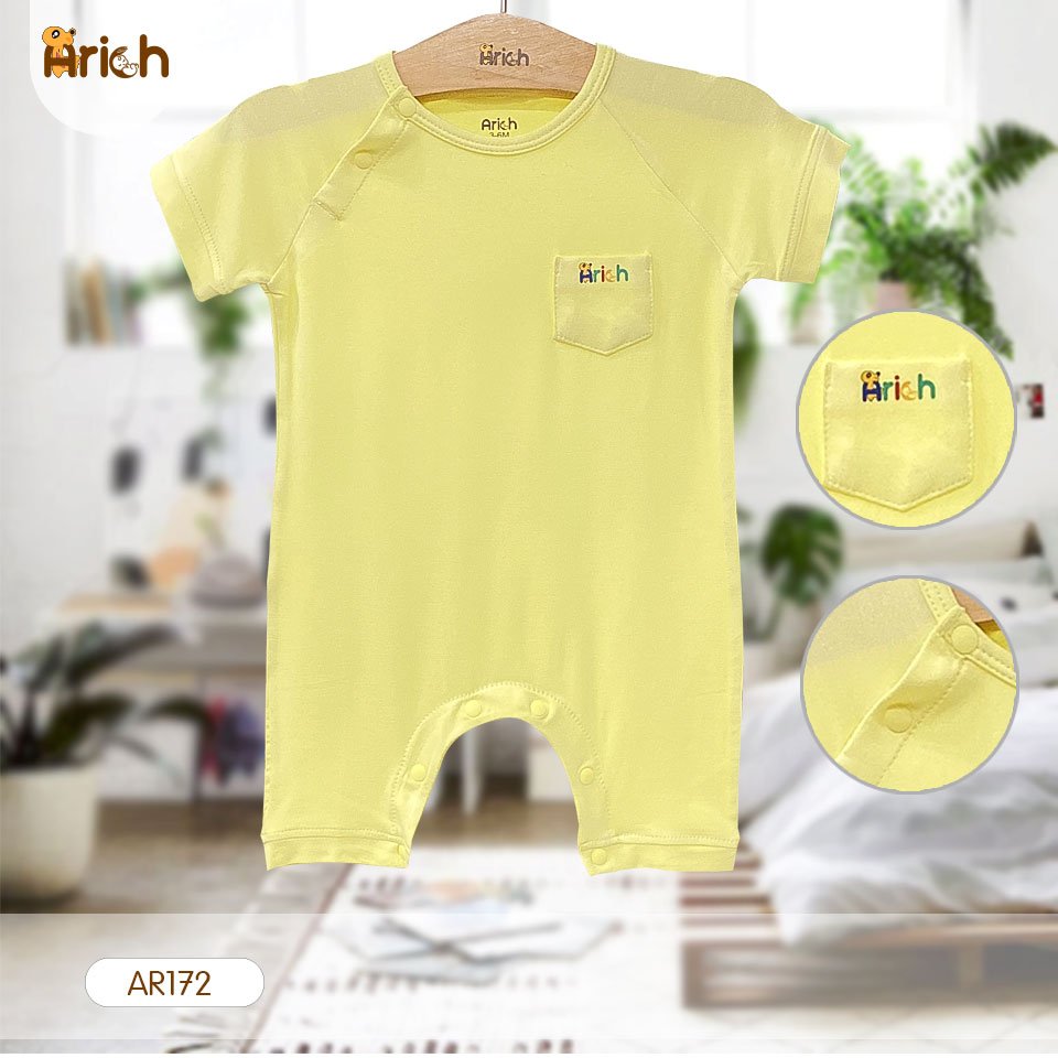 Set bodysuit cộc tay vải sợi tre cho bé sơ sinh đến 12 tháng - ARICH